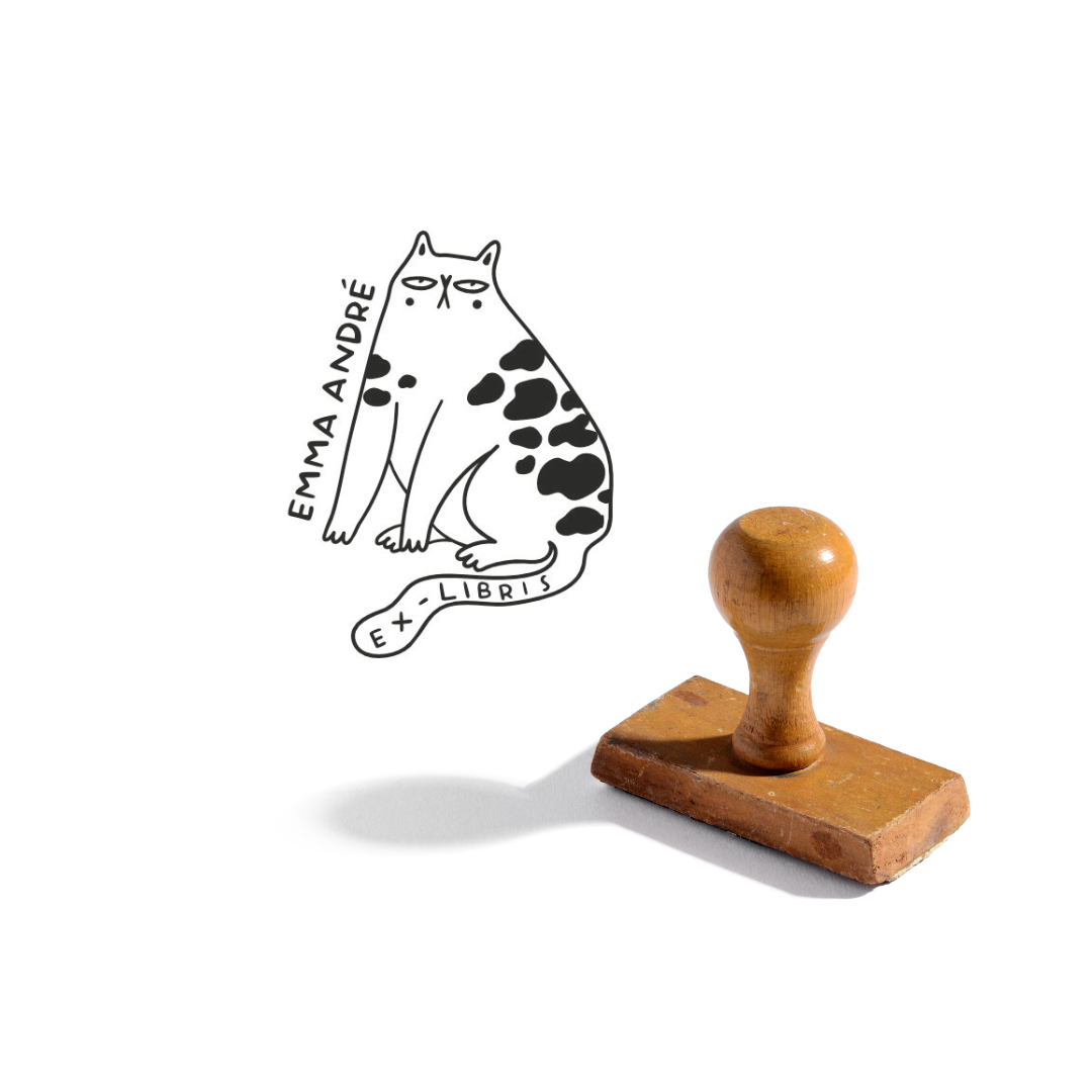 Tampon ex-libris chat impertinent VG6