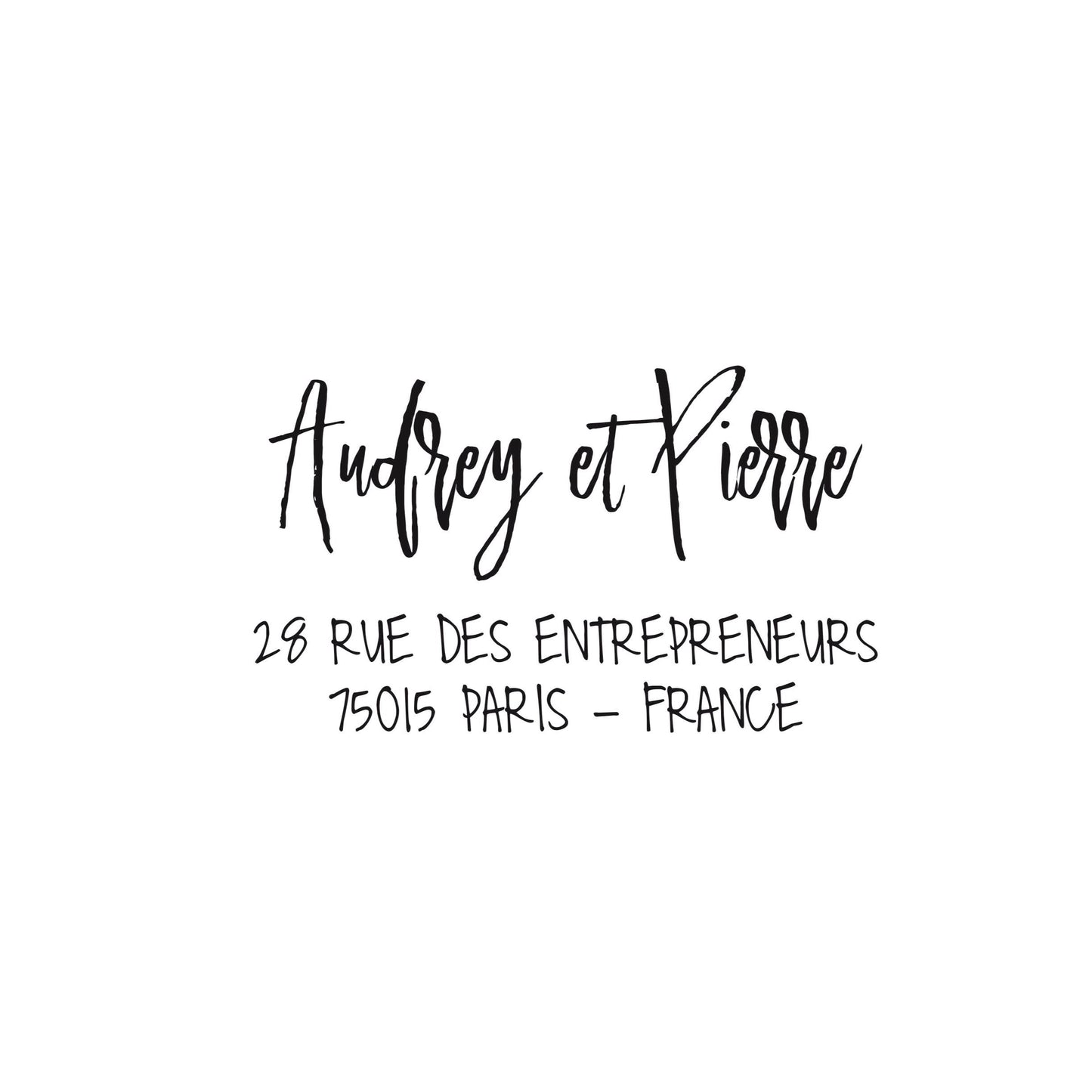 Tampon adresse sur mesure Audrey & Pierre