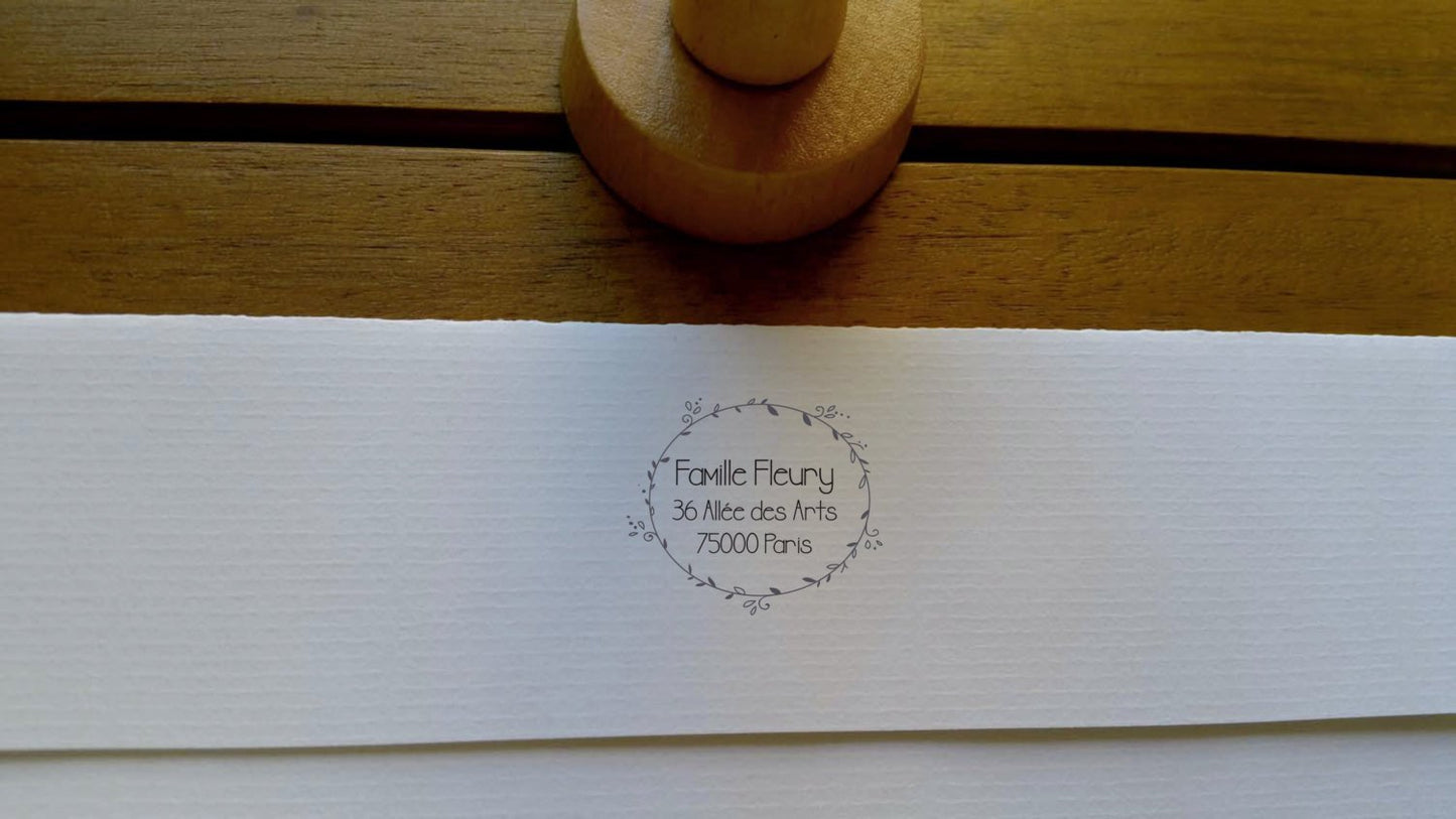 Tampon couronne B, tampon adresse sur mesure, tampon adresse personnalisé, tampon adresse papeterie mariage, tampon sur mesure, stamp
