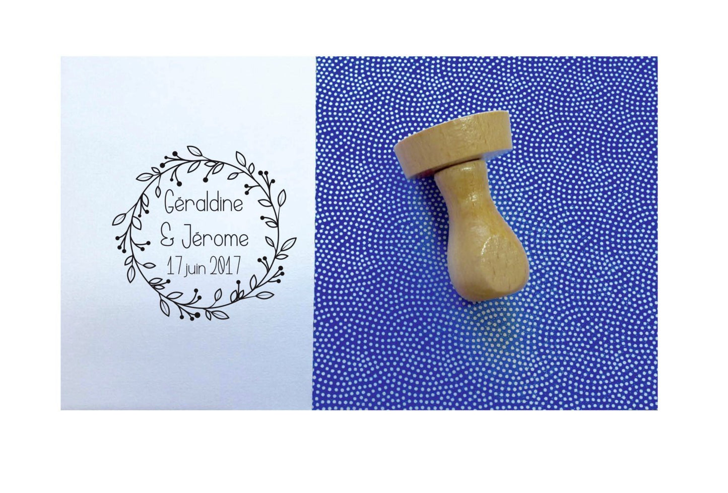 Tampon mariage couronne de fleurs C sur mesure