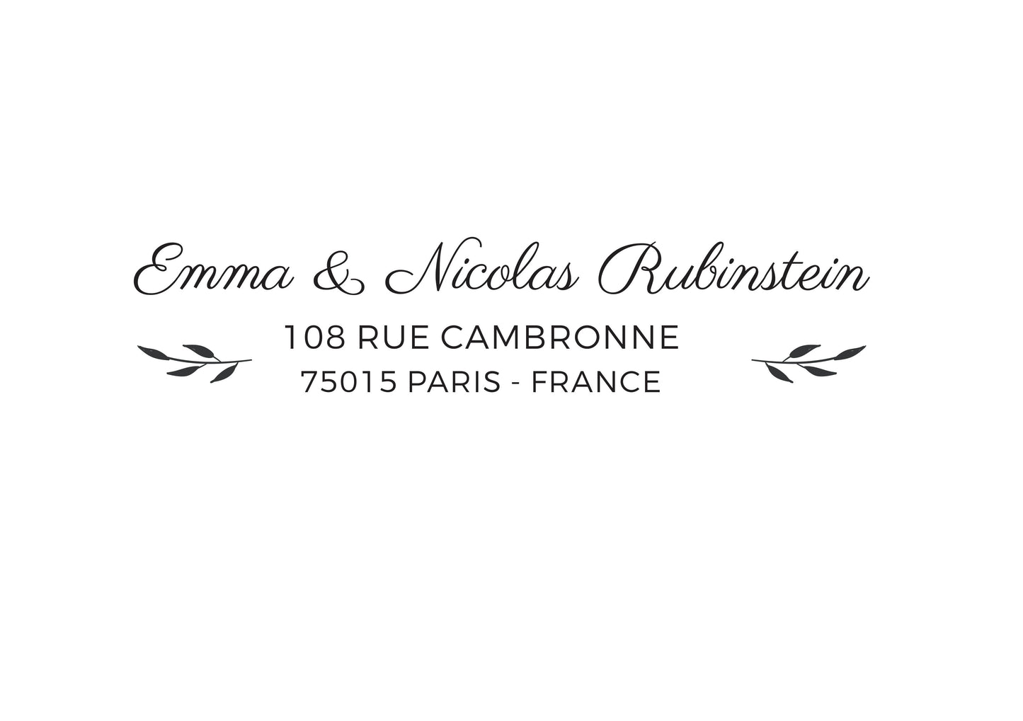 Tampon adresse Emma & Nicolas