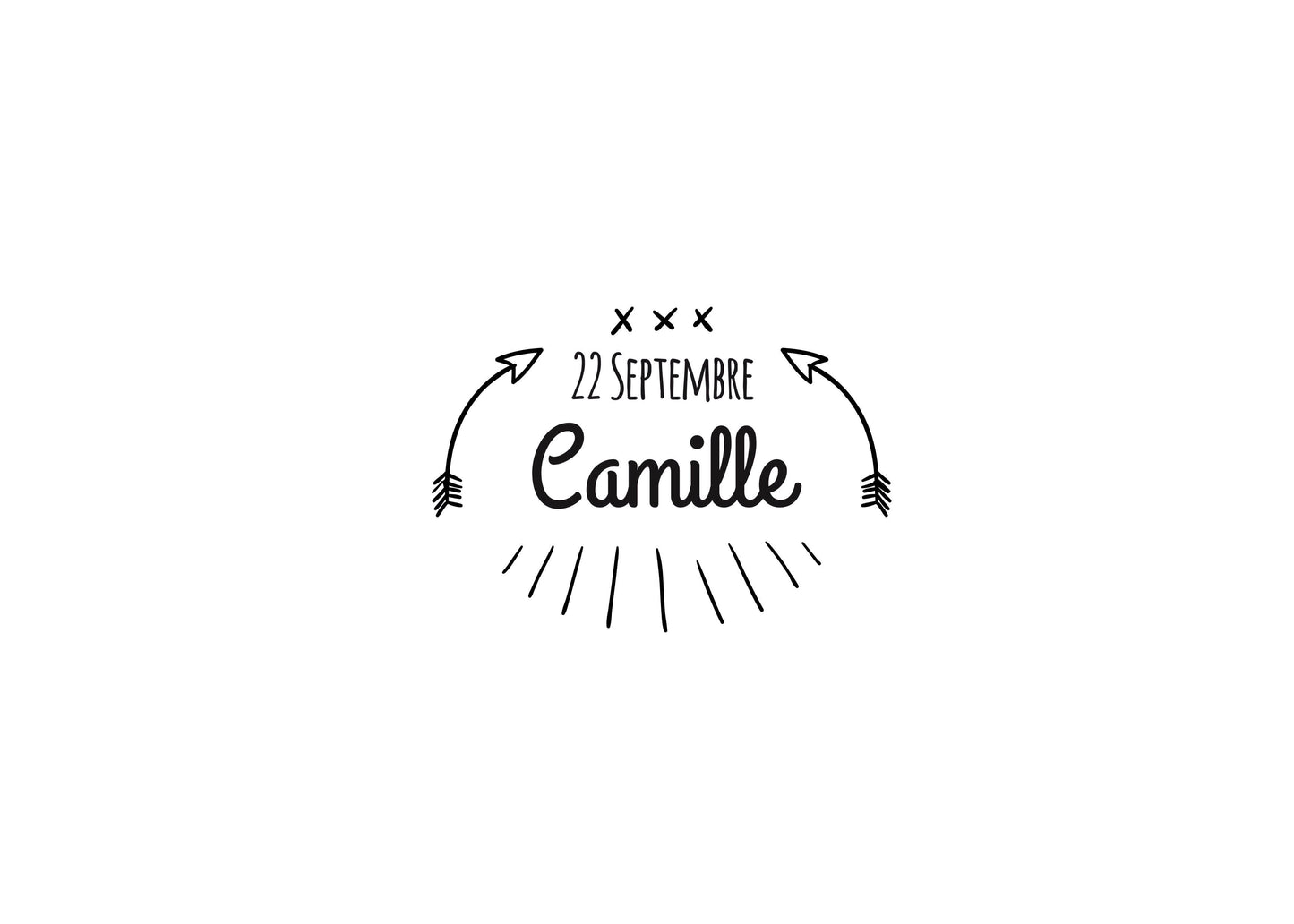 Tampon baptême personnalisé Camille