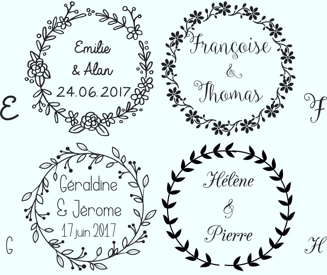 Tampon mariage logo personnalisé