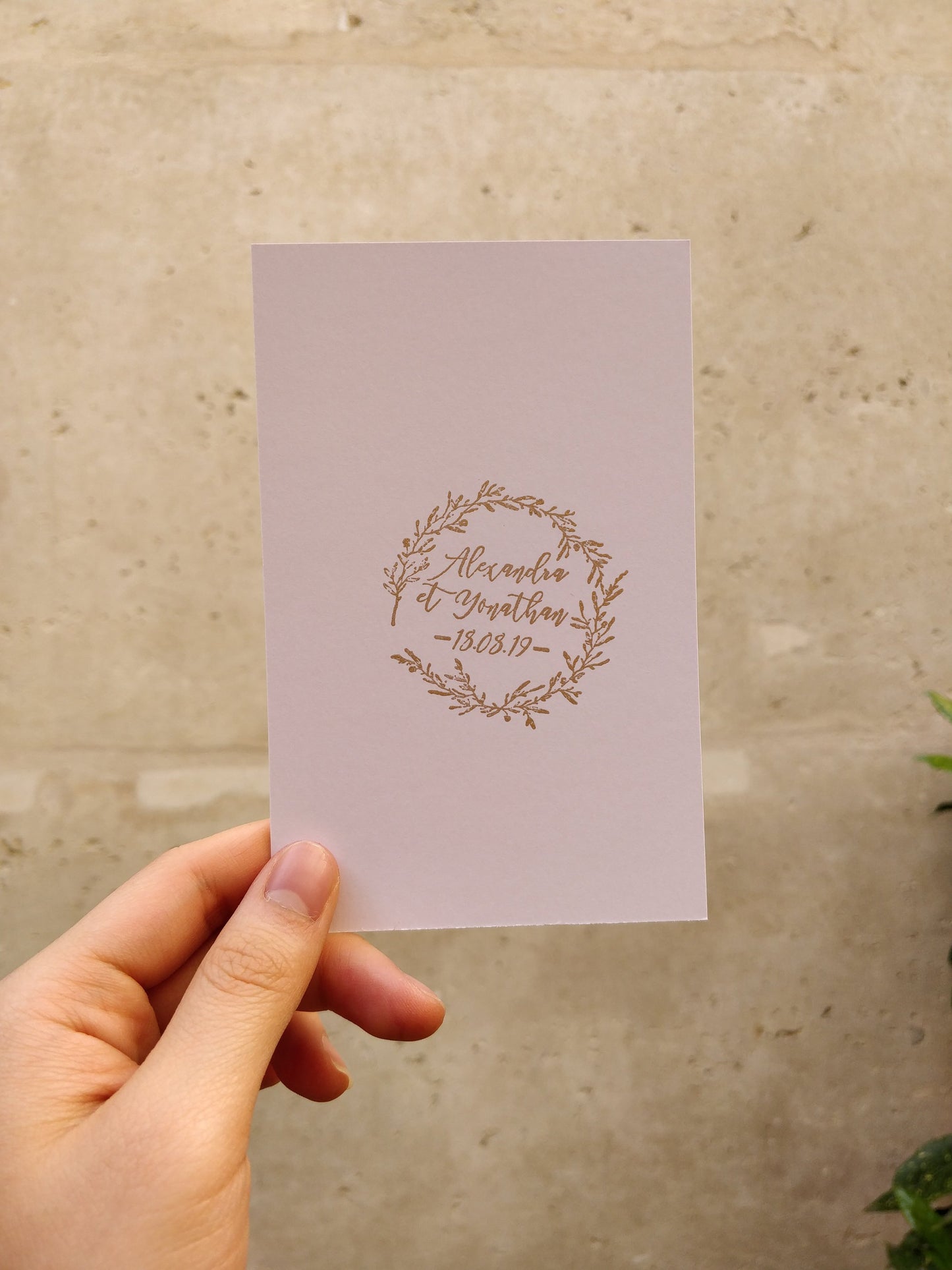 Tampon mariage personnalisé avec vos prénoms et initiales et date de mariage, tampon en bois vintage personnalisable, modèle HB