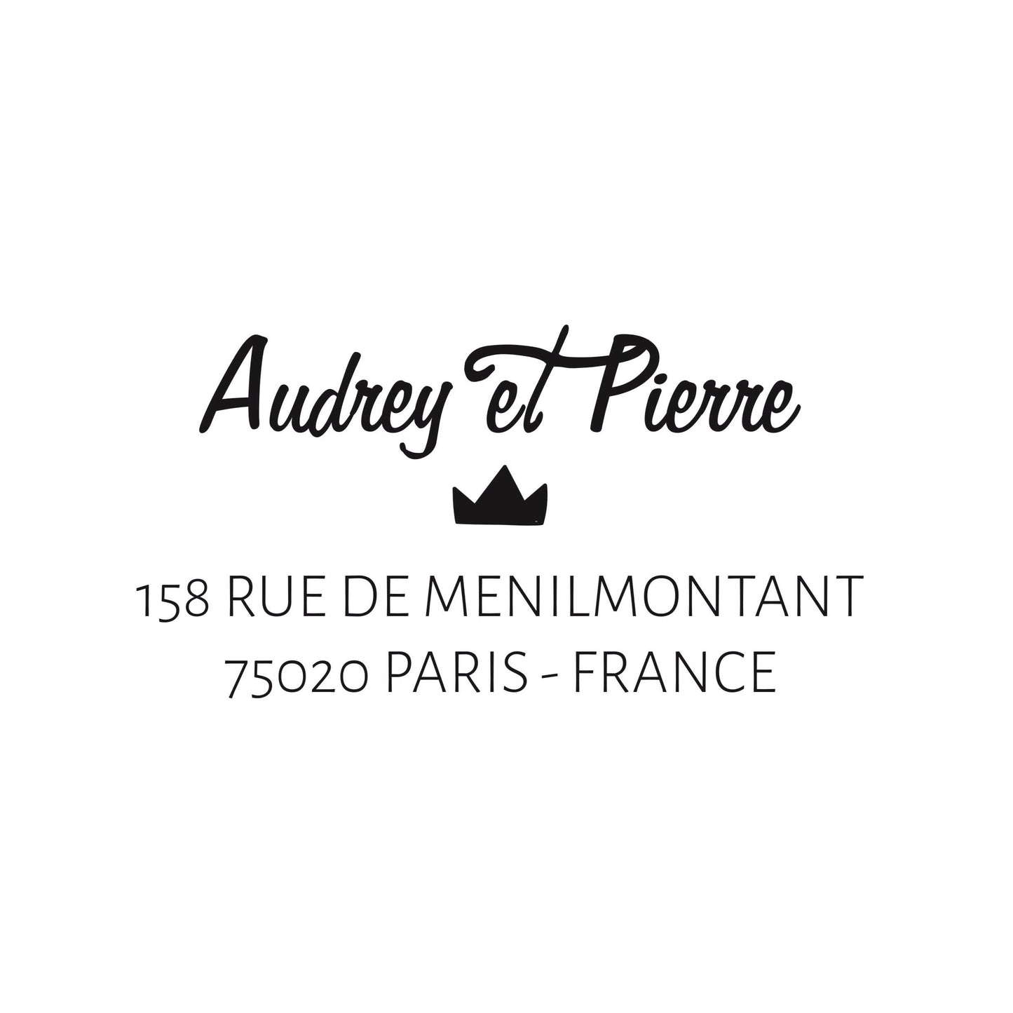 Tampon adresse sur mesure Audrey & Pierre