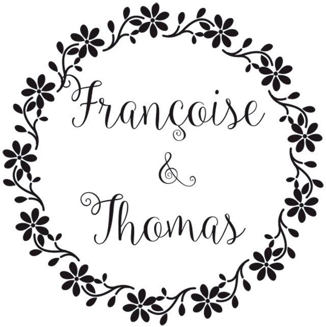 Tampon mariage logo personnalisé