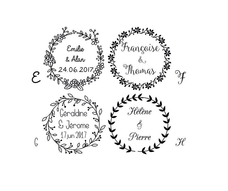 Tampon mariage logo personnalisé