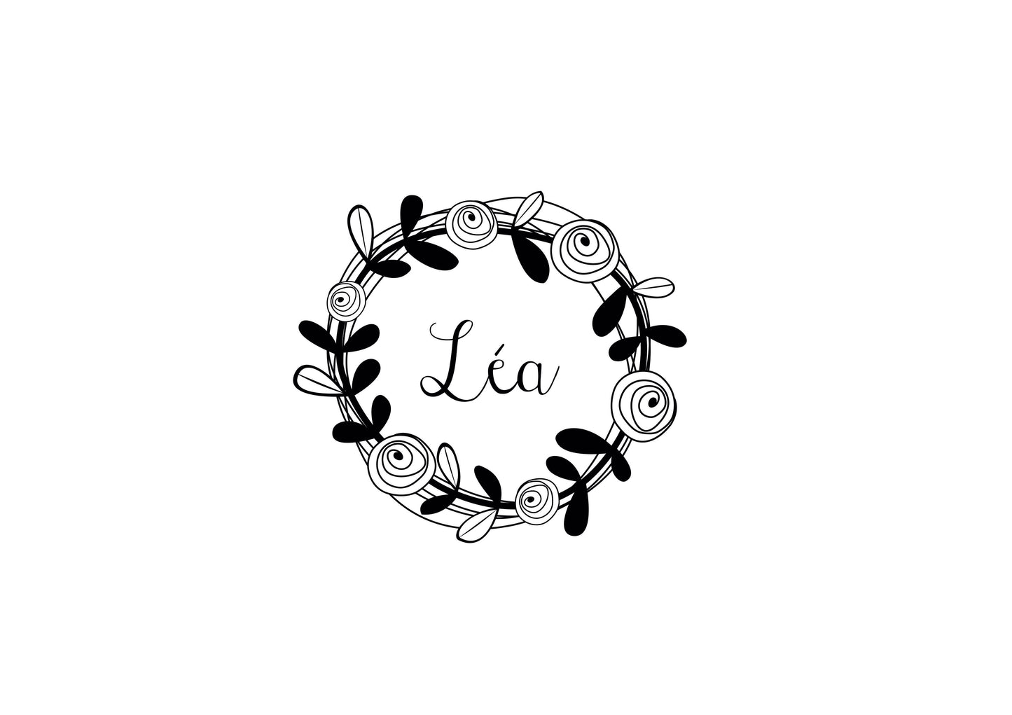 Tampon baptême personnalisé Léa