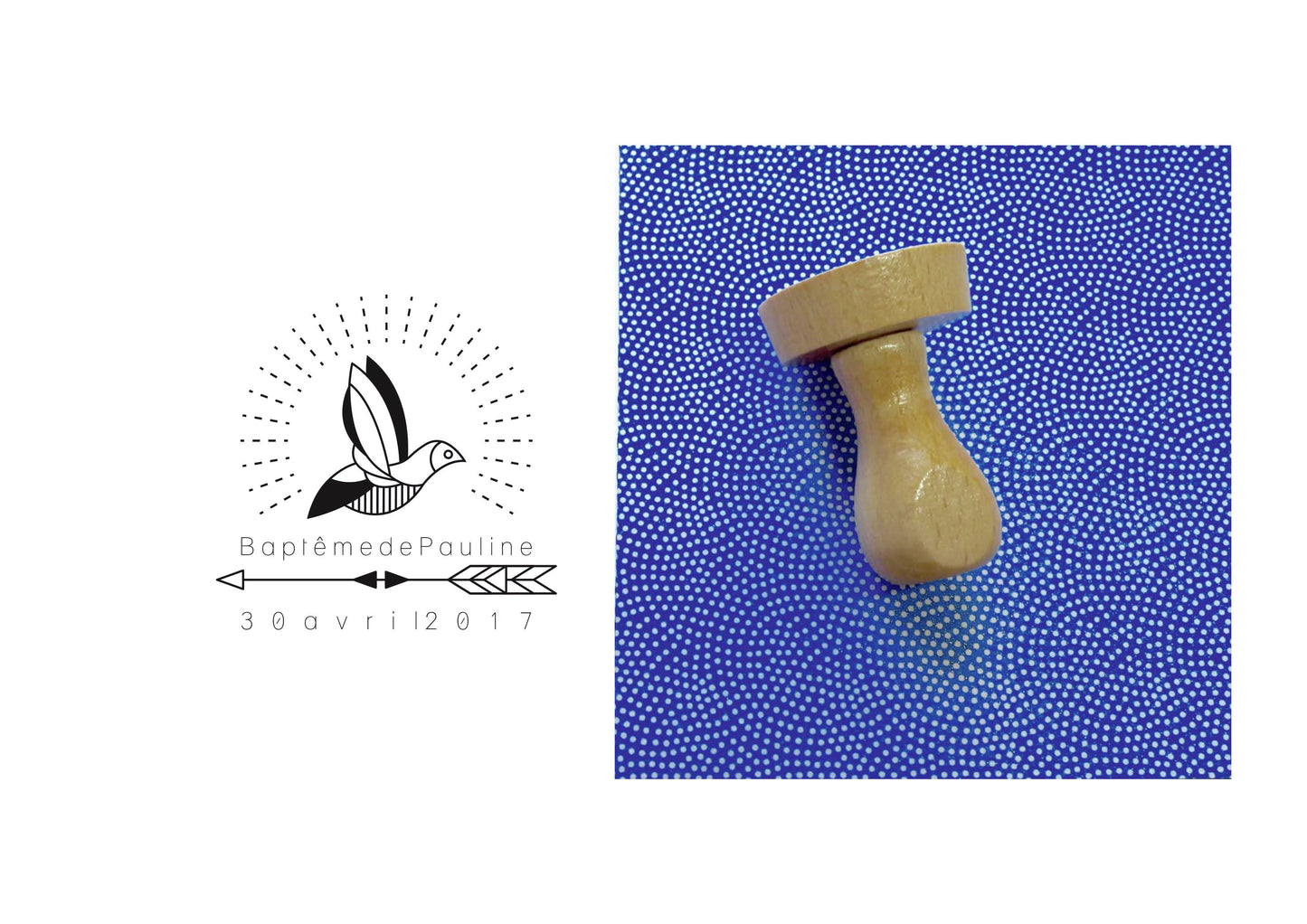 Tampon baptême personnalisé Laurine