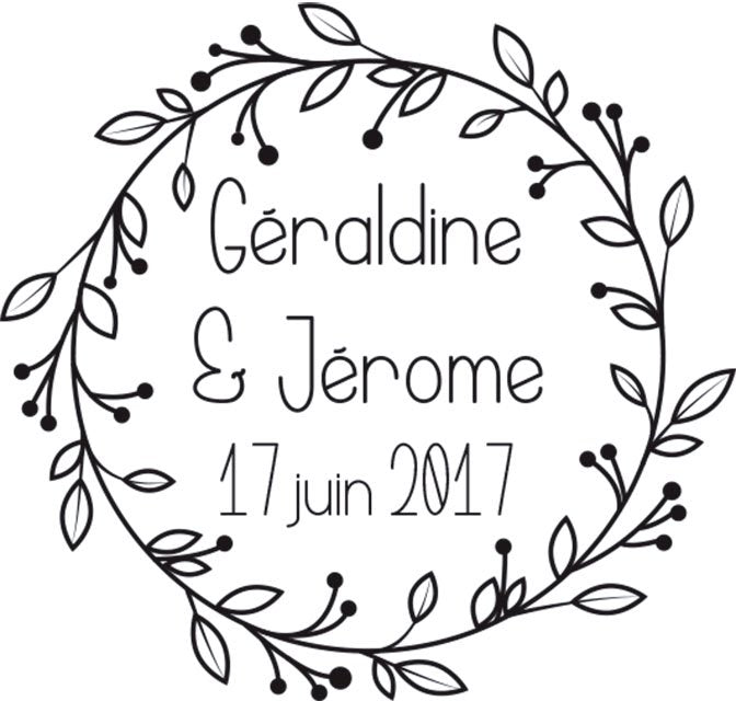 Tampon mariage logo personnalisé