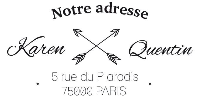 Tampon adresse sur mesure KAREN & QUENTIN