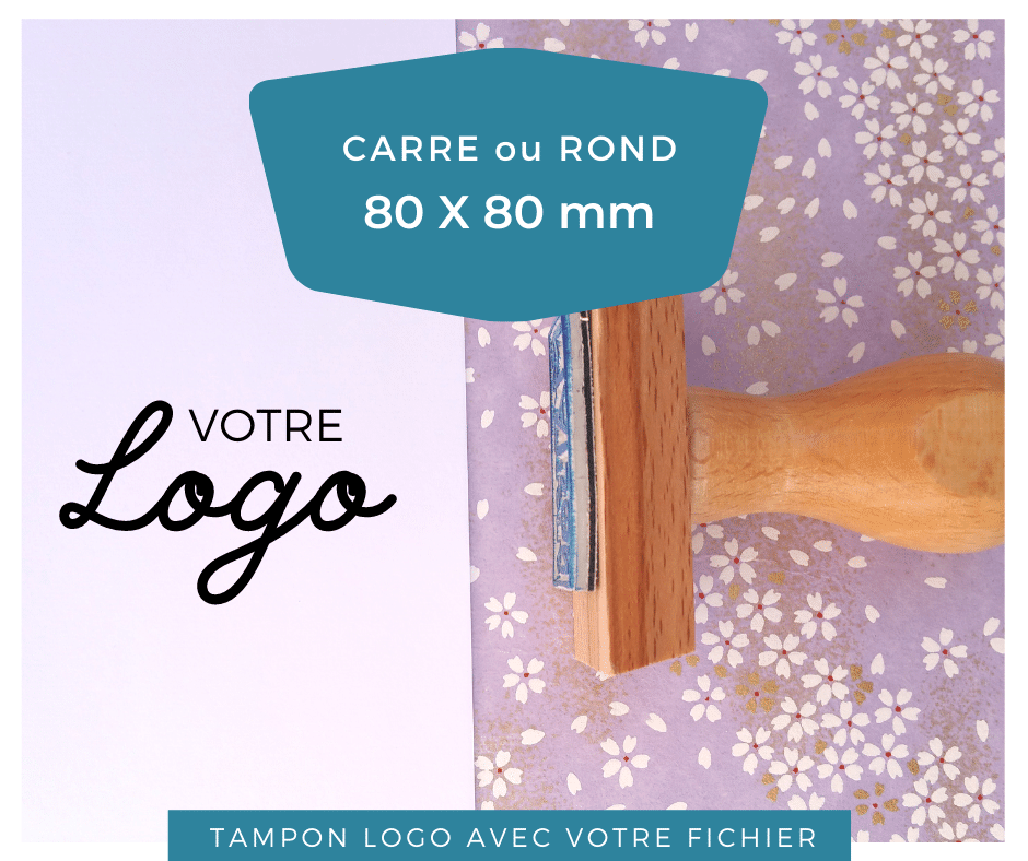 Tampon logo avec poignée en bois 50 x 80 mm – Atelier Studio 10