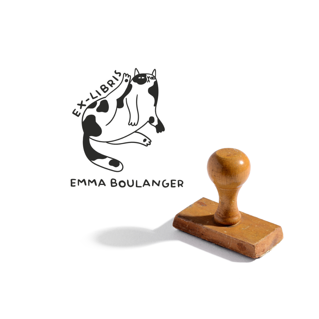 Tampon ex-libris chat impertinent VG5