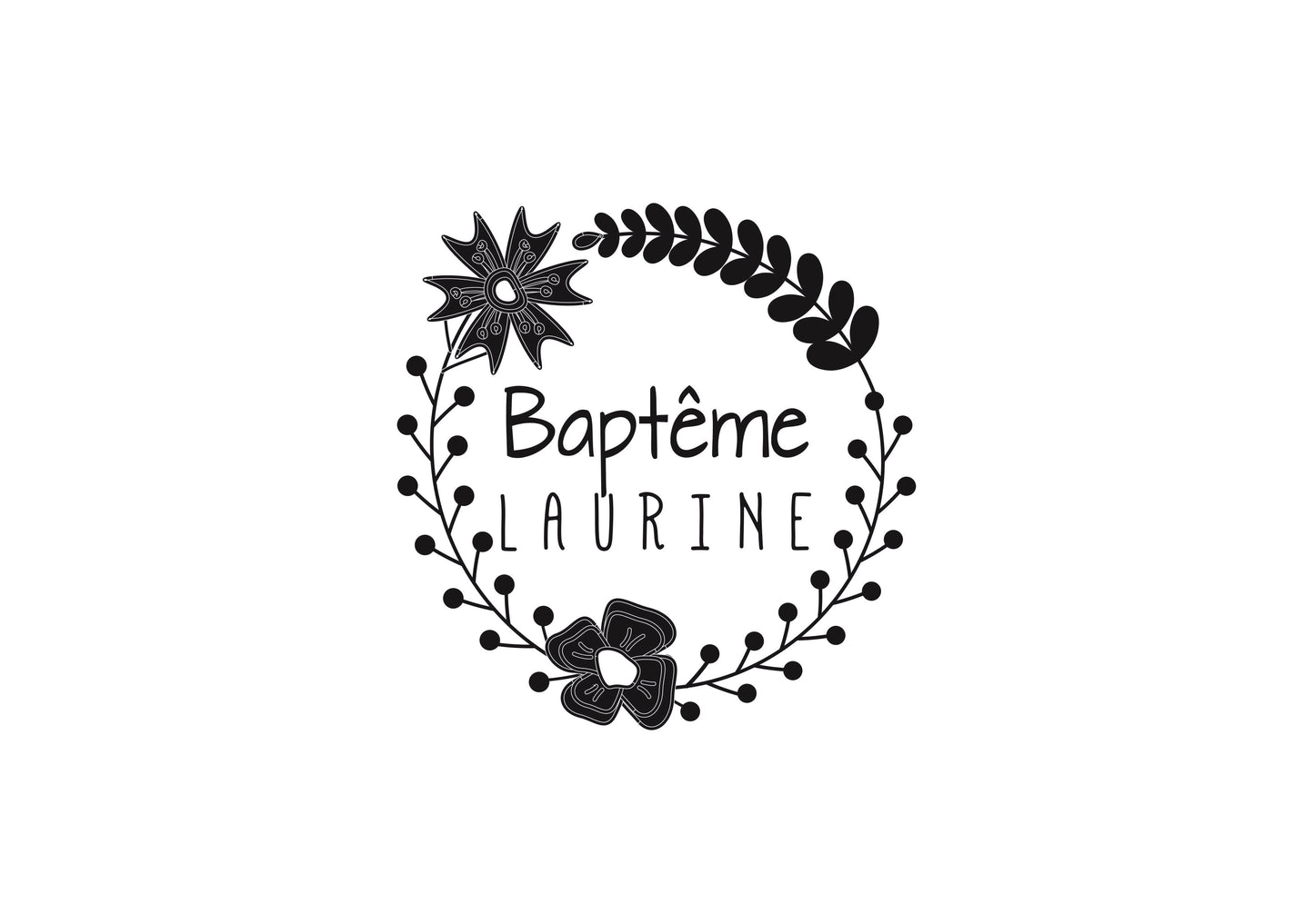 Tampon baptême personnalisé Laurine