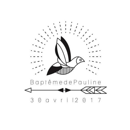 Tampon baptême personnalisé Pauline