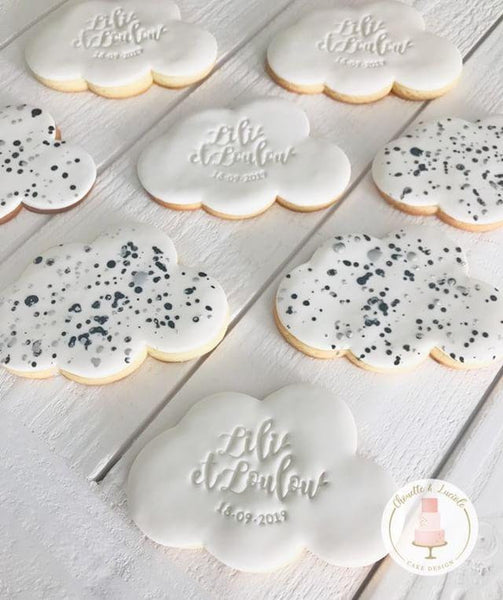 Tampon biscuit mariage LiLi & Loulou sur mesure pour personnaliser sablés ou cookies, DIY biscuit personnalisé, tampon biscuit personnalisé