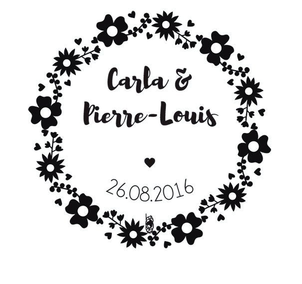 Tampon couronne fleurs Carla et Pierre-Louis