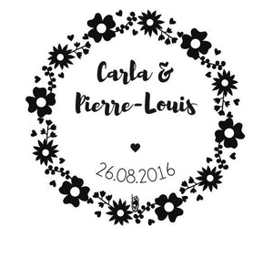 Tampon couronne fleurs Carla et Pierre-Louis
