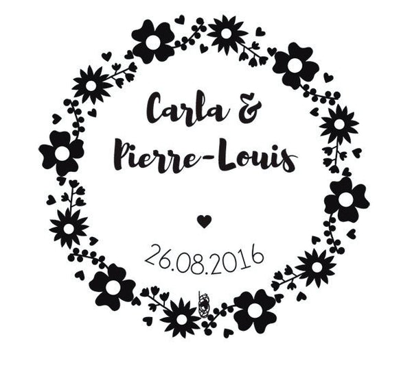Tampon couronne fleurs Carla et Pierre-Louis
