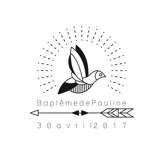 Tampon baptême personnalisé Laurine