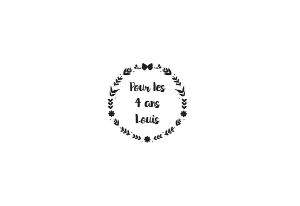 Tampon biscuit baptême Louis avec monture sur mesure pour personnaliser vos sablés ou cookies, vos biscuits seront absolument uniques