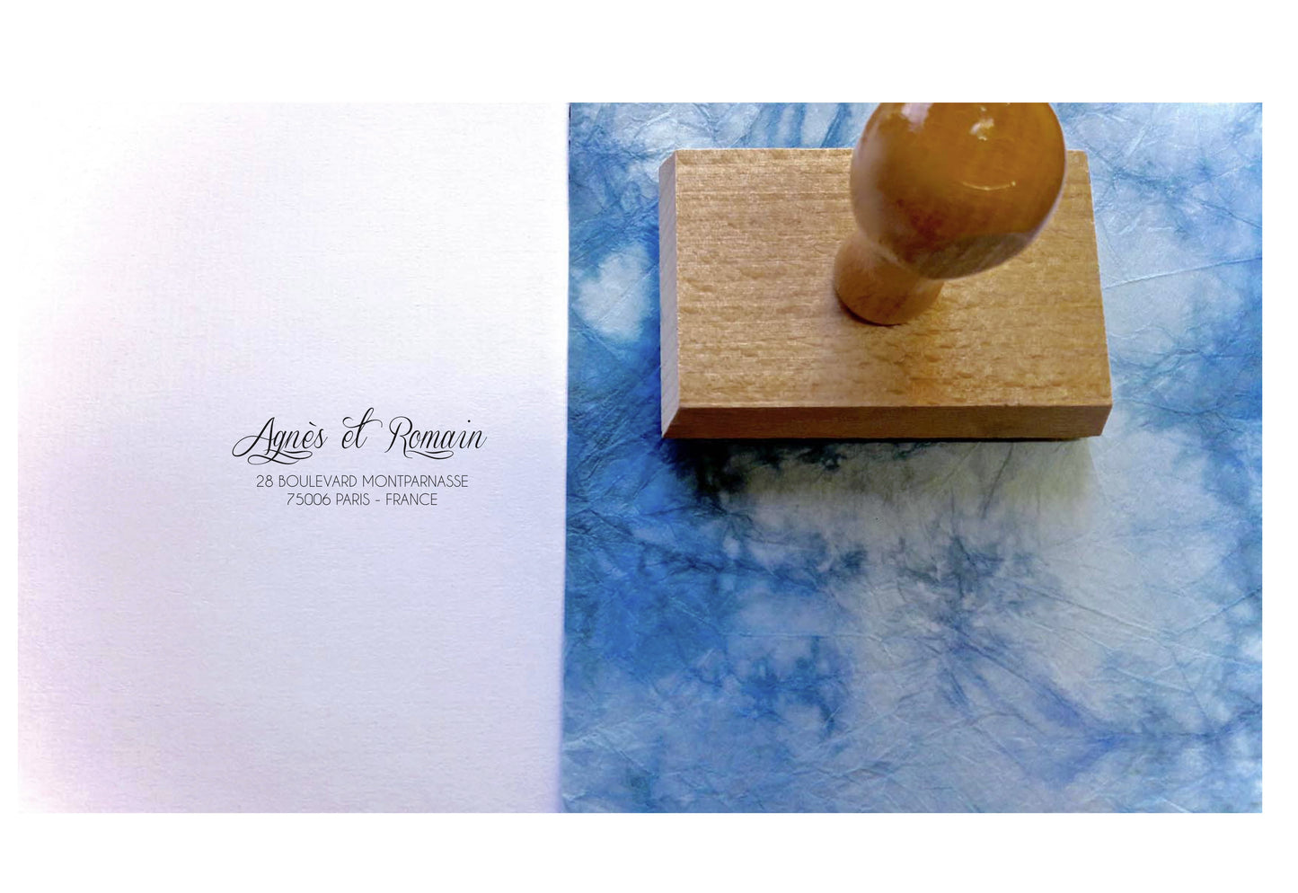 Tampon adresse sur mesure Agnès & Romain