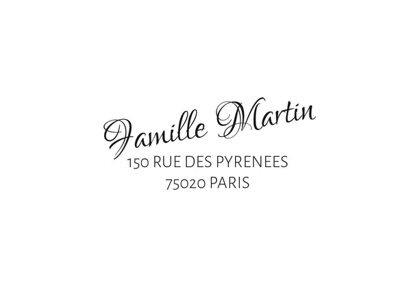 Tampon adresse famille Martin