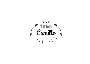 Tampon baptême personnalisé Camille