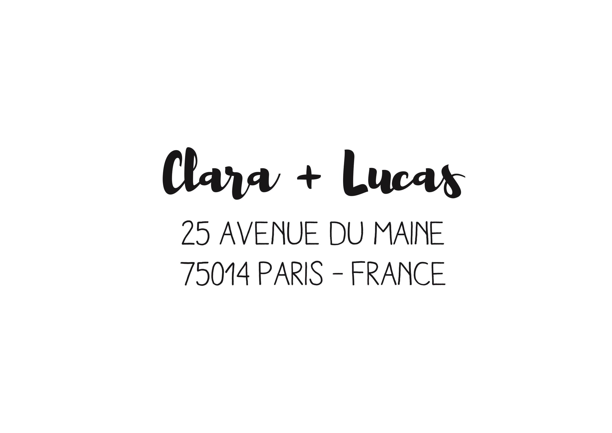 Tampon adresse sur mesure Clara & Lucas