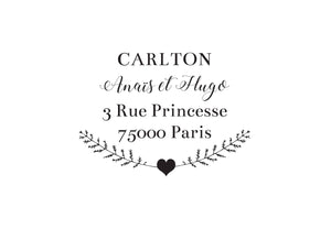 Tampon adresse sur mesure Anaïs et Hugo