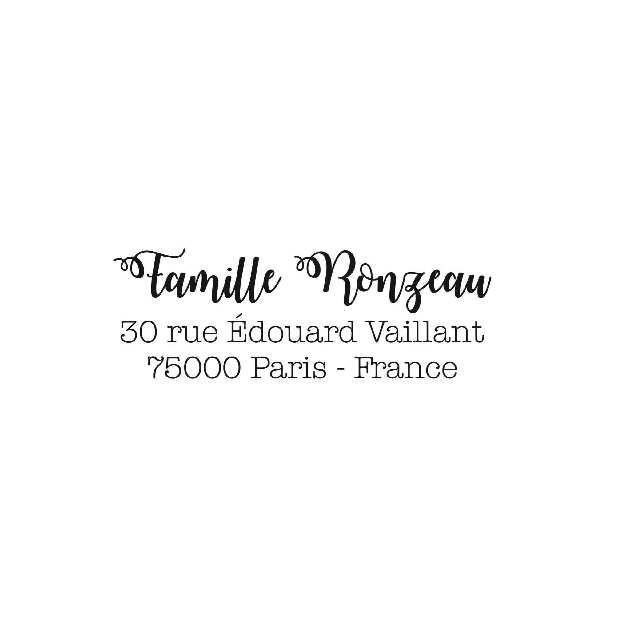 Tampon adresse famille Ronzeau