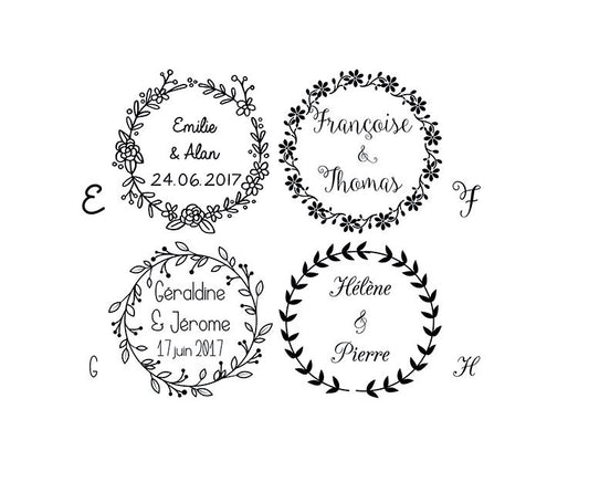 Tampon mariage logo personnalisé